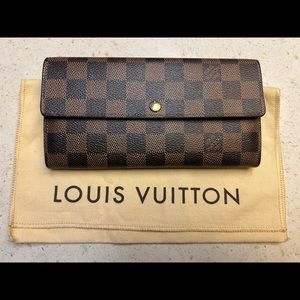 louis vuitton damier ebene long wallet
